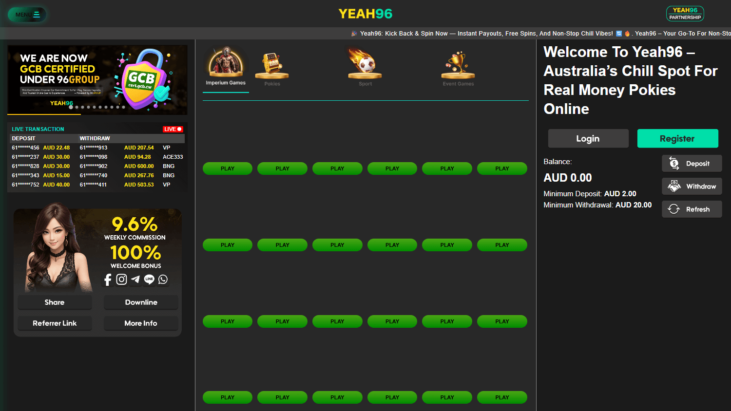 yeah96_casino_homepage_desktop