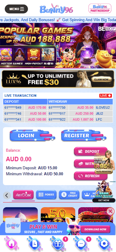 bunny96_casino_homepage_mobile