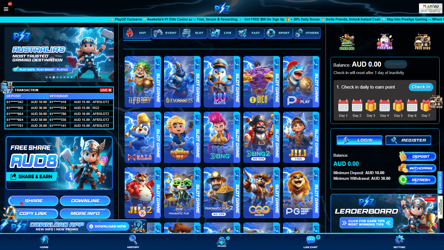 playoz_casino_homepage_desktop