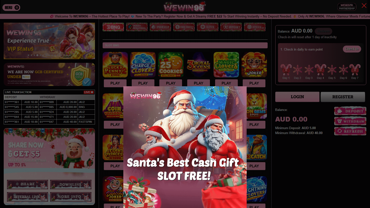 wewin96_casino_homepage_desktop