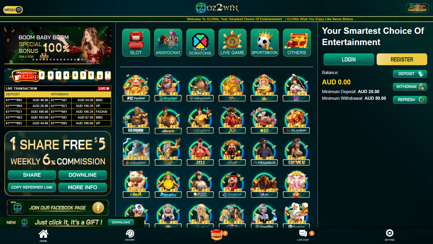 oz2win_casino_homepage_desktop
