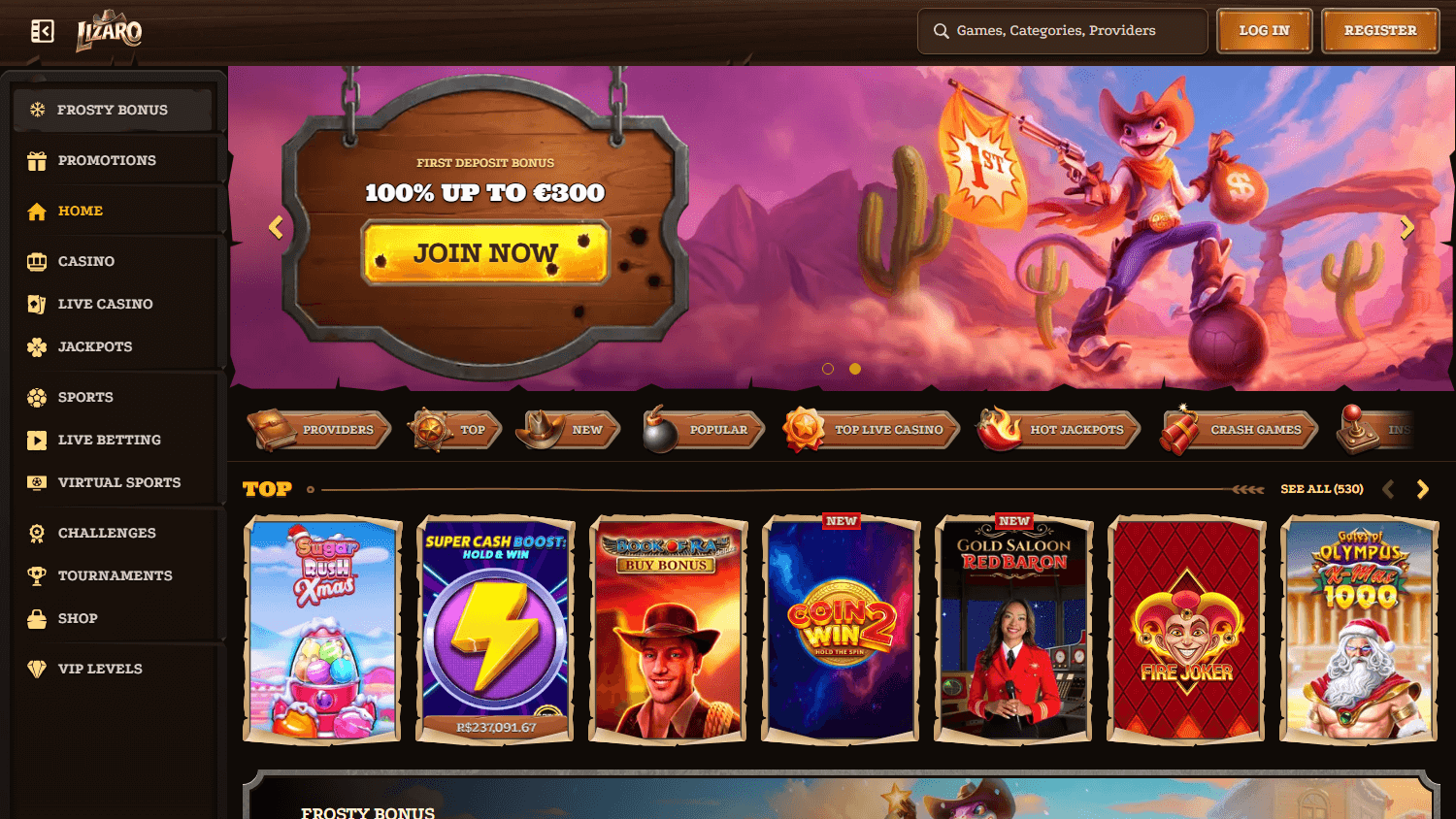 lizaro_casino_homepage_desktop