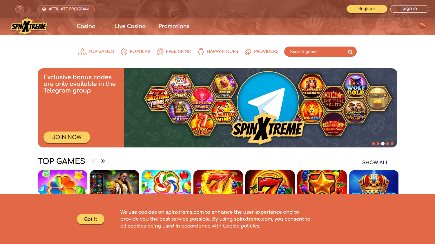 spinxtreme_casino_homepage_desktop
