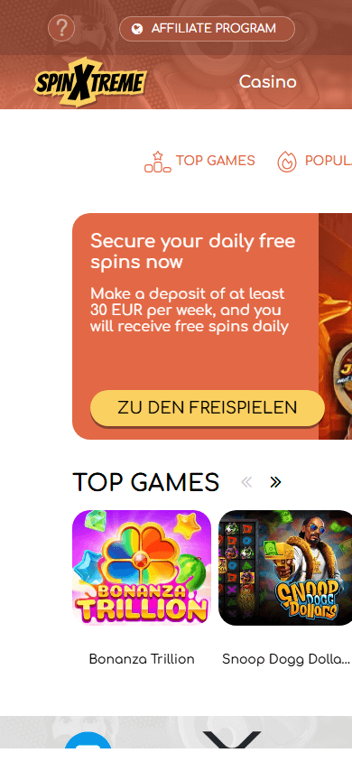 spinxtreme_casino_homepage_mobile