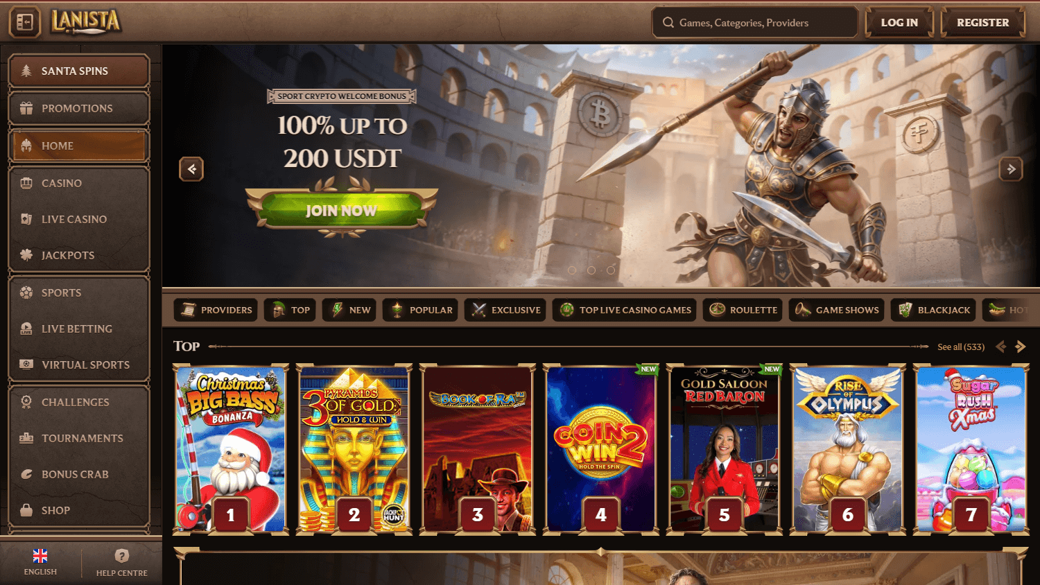 lanista_casino_homepage_desktop