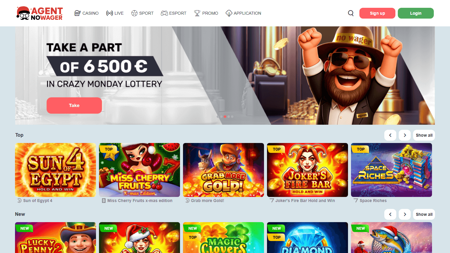 agent_nowager_casino_homepage_desktop