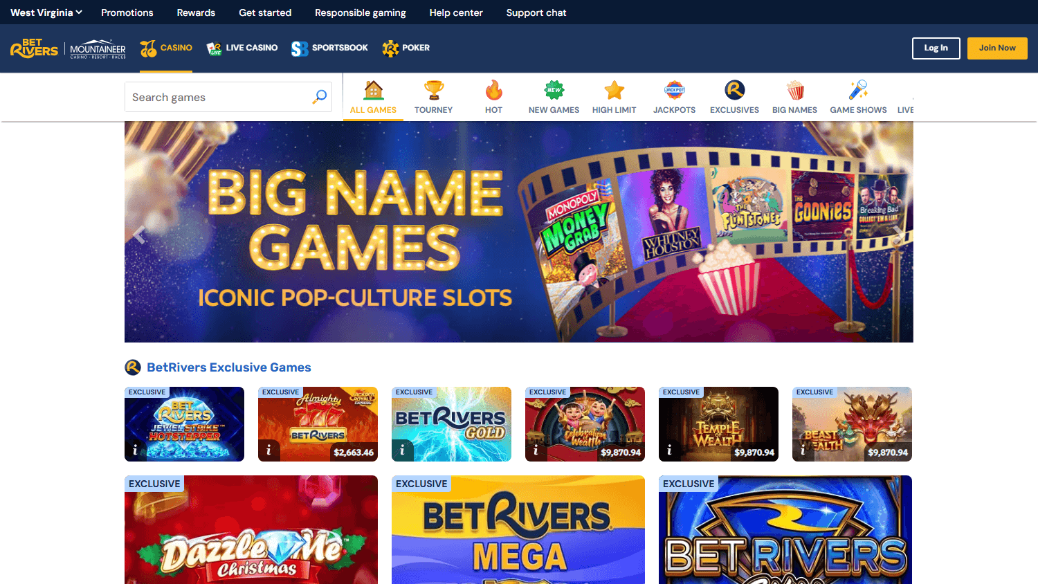 betrivers_casino_wv_homepage_desktop