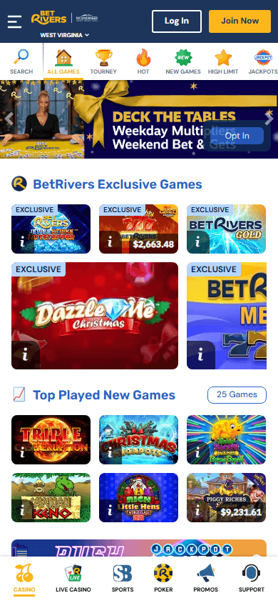 betrivers_casino_wv_homepage_mobile