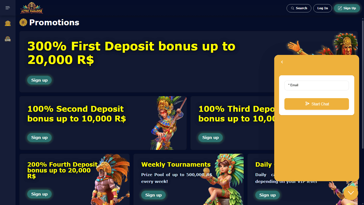 aztecparadise_casino_promotions_desktop
