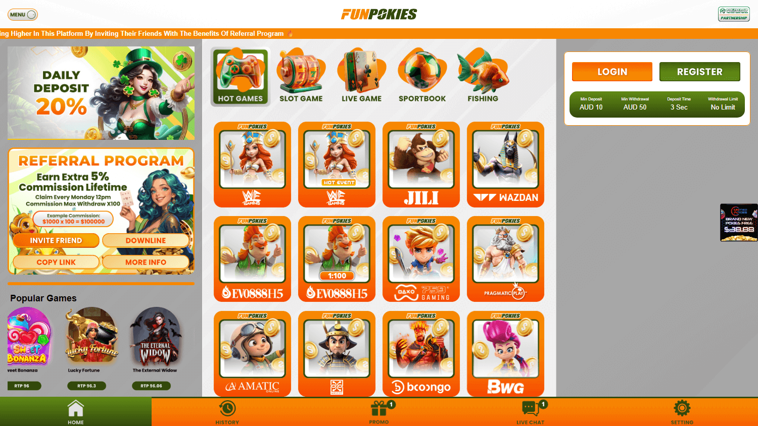 funpokies_casino_homepage_desktop