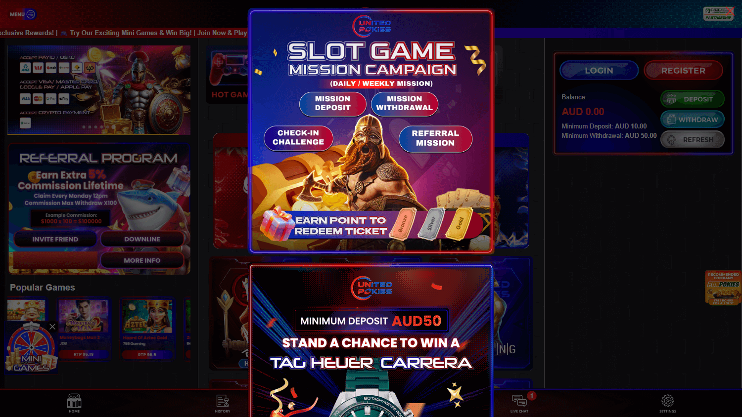 united_pokies_casino_homepage_desktop