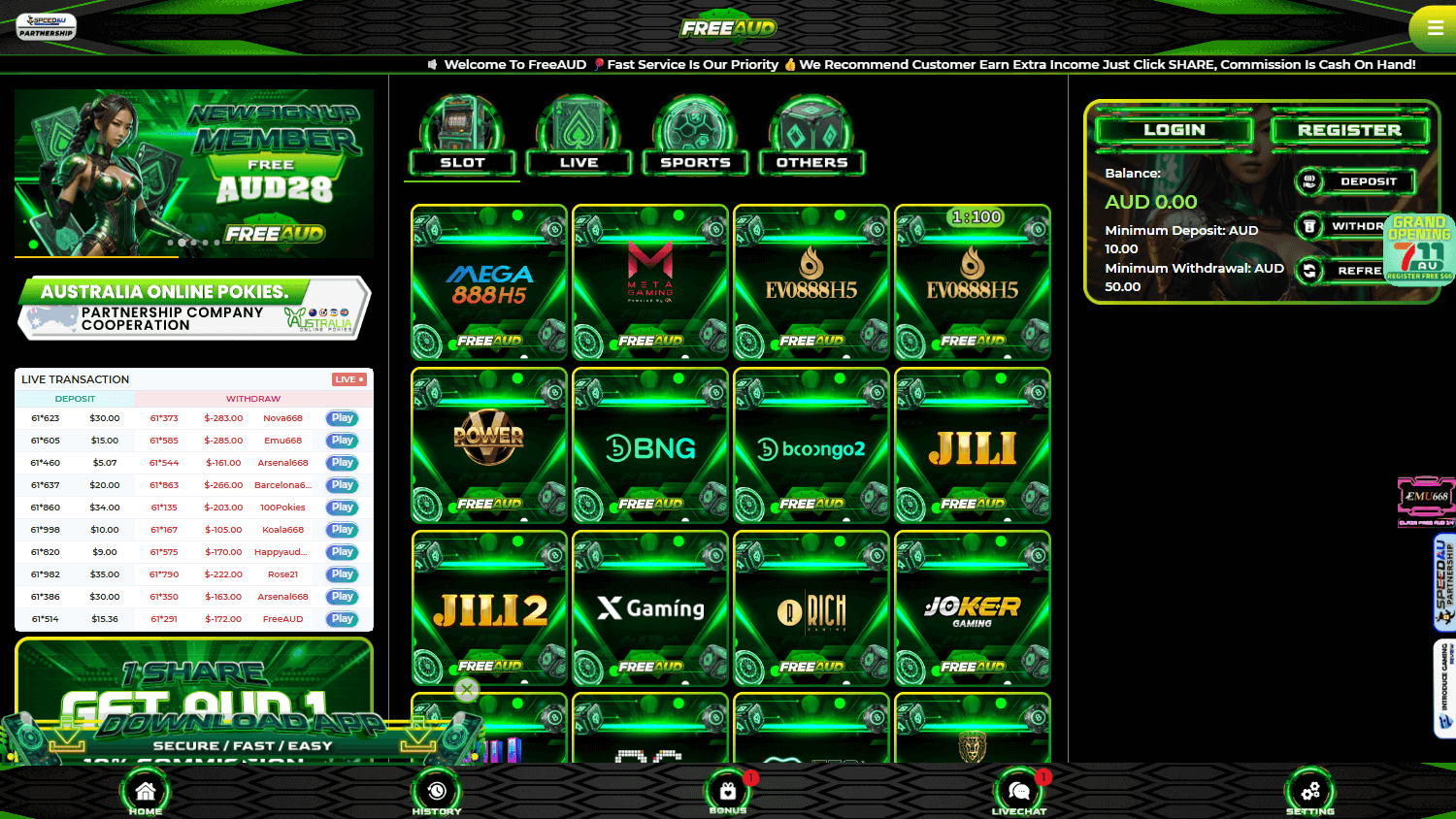 freeaud_casino_homepage_desktop