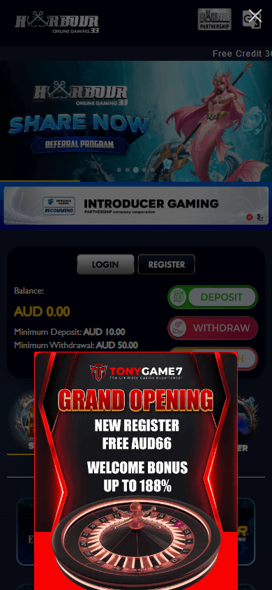 harbour33_casino_homepage_mobile