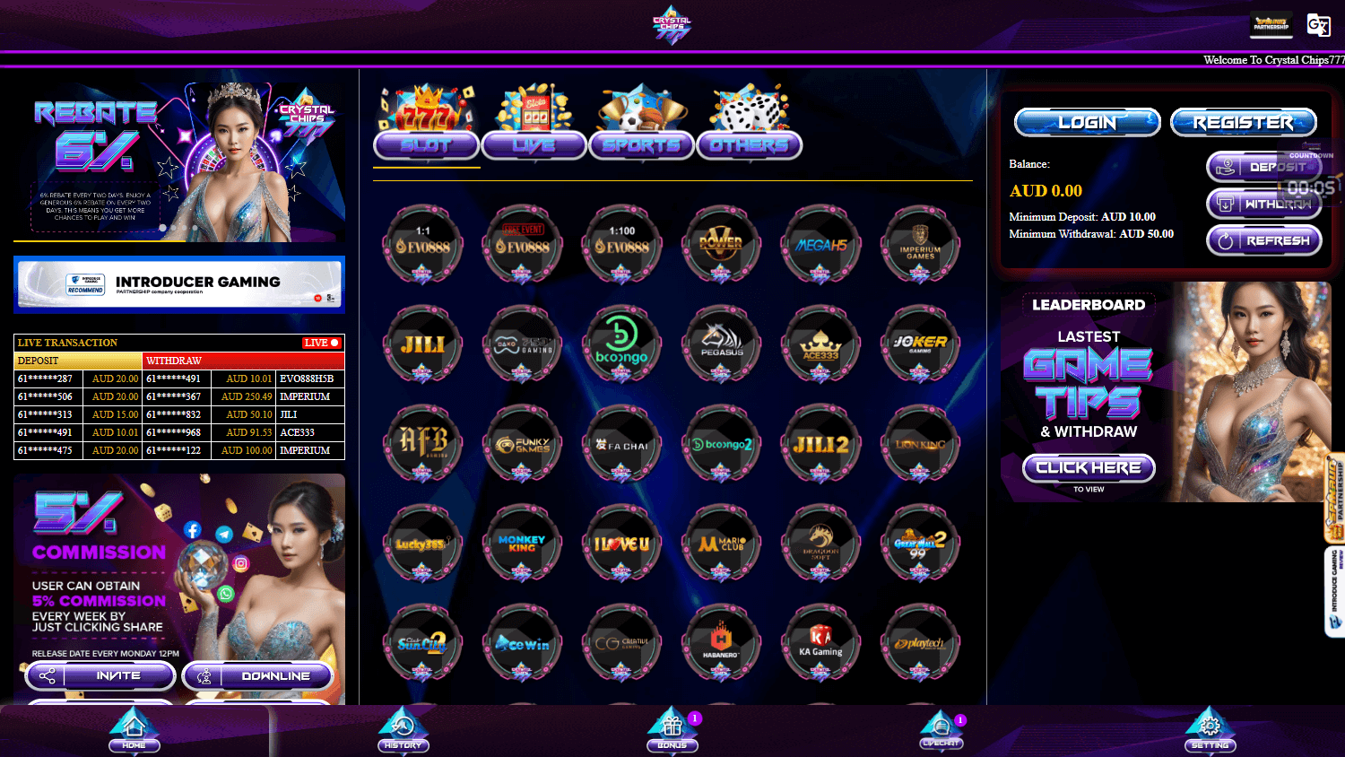 crystalchips777_casino_homepage_desktop