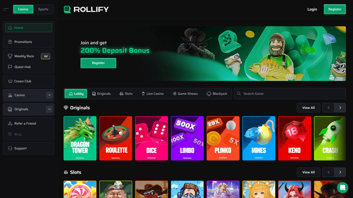 rollify_casino_homepage_desktop