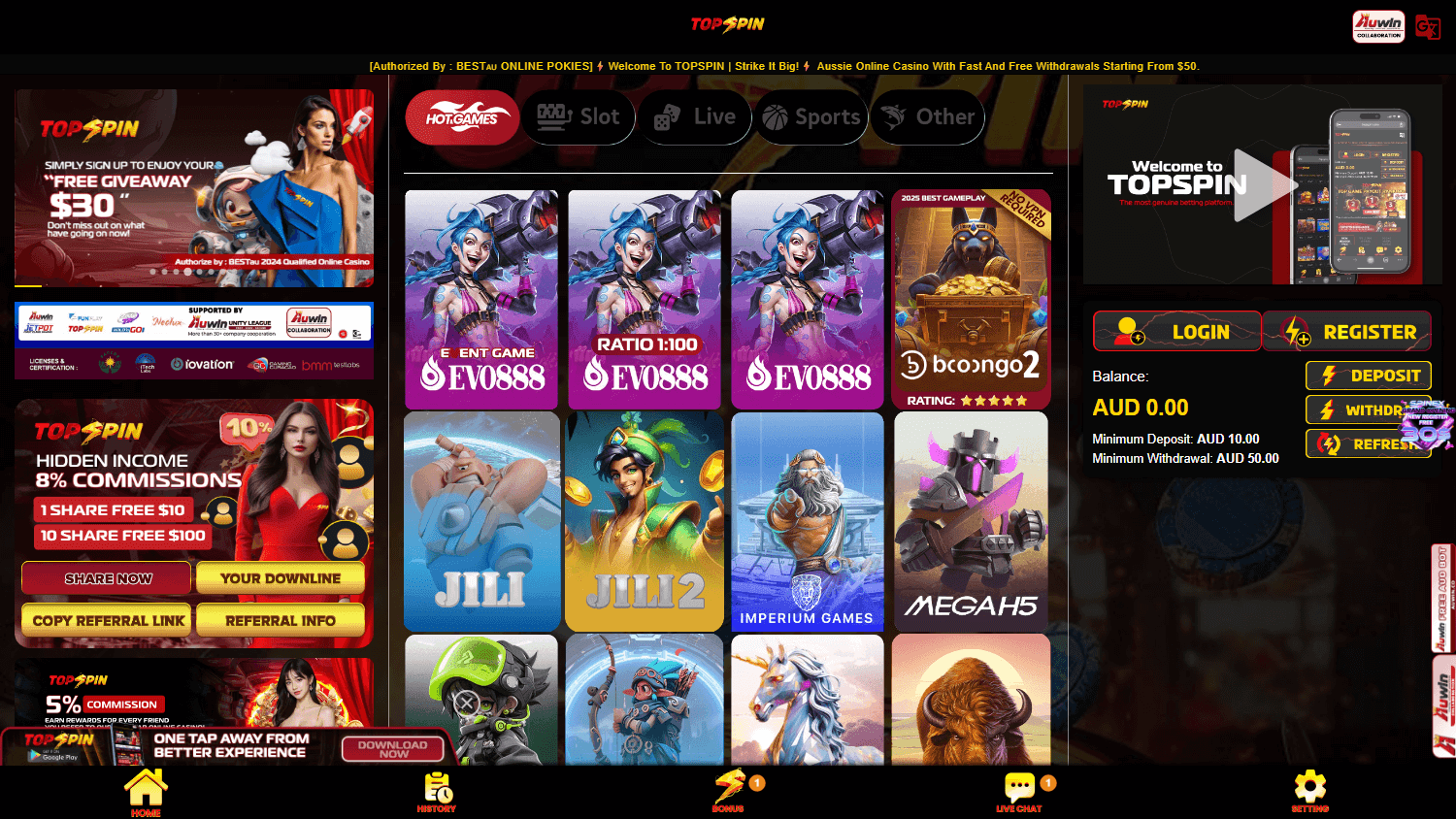 topspin_casino_homepage_desktop