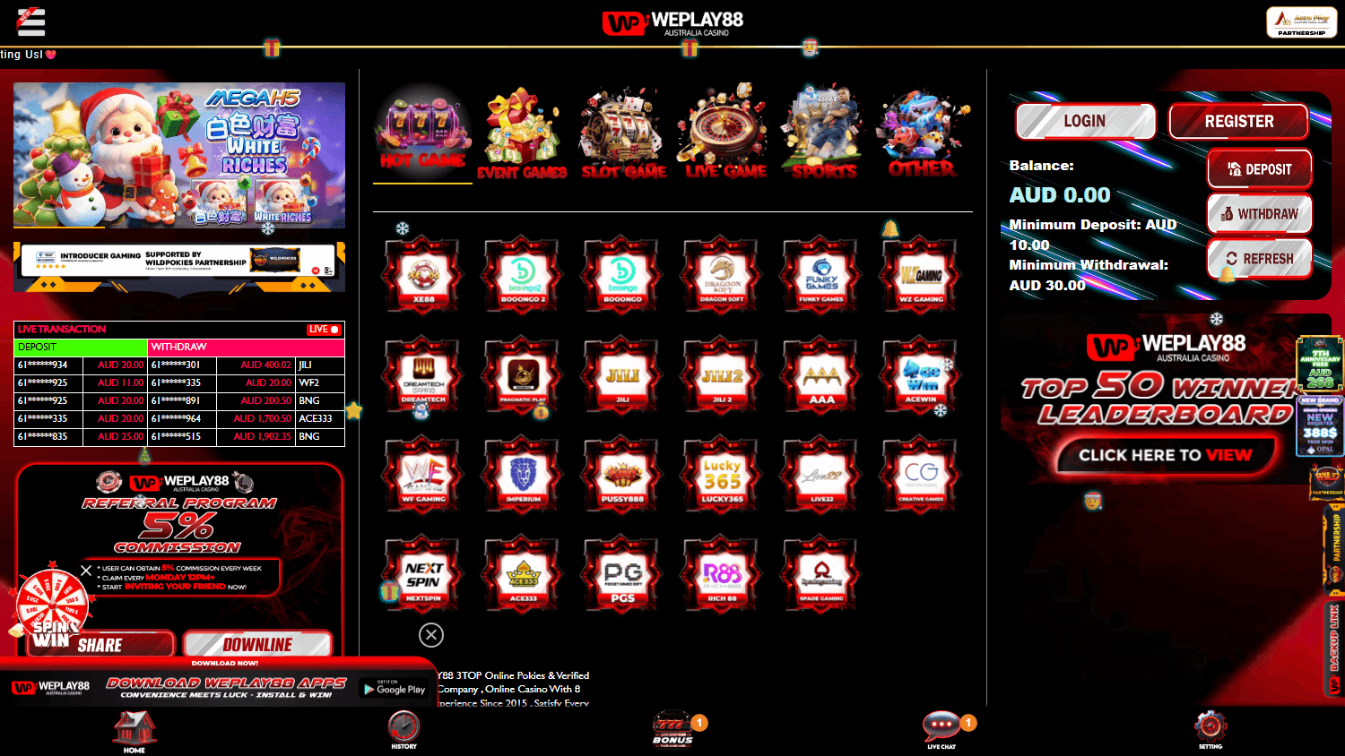 weplay88_casino_homepage_desktop