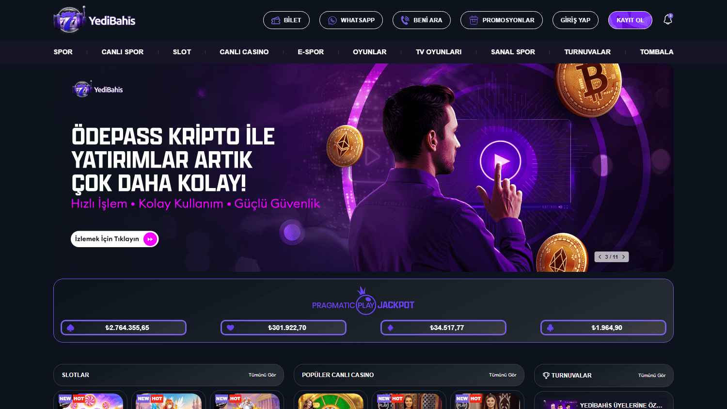 yedibahis_casino_homepage_desktop