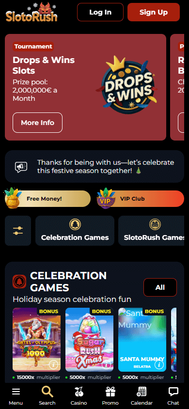 SlotoRush_Casino_homepage_mobile