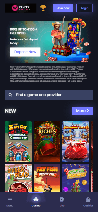 fluffywin_casino_homepage_mobile