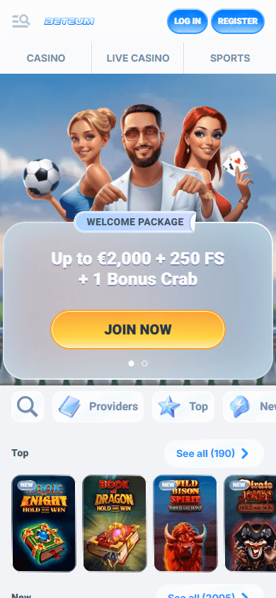 beteum_casino_homepage_mobile