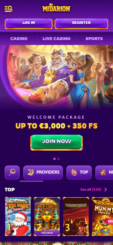 Midarion_Casino_homepage_mobile
