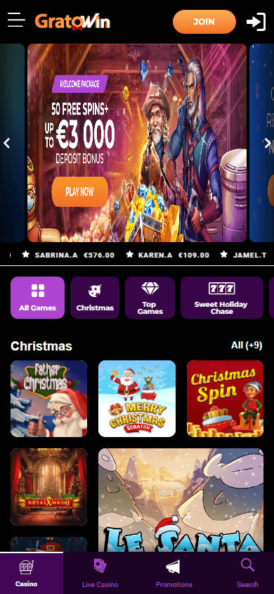 GratoWin_Casino_homepage_mobile