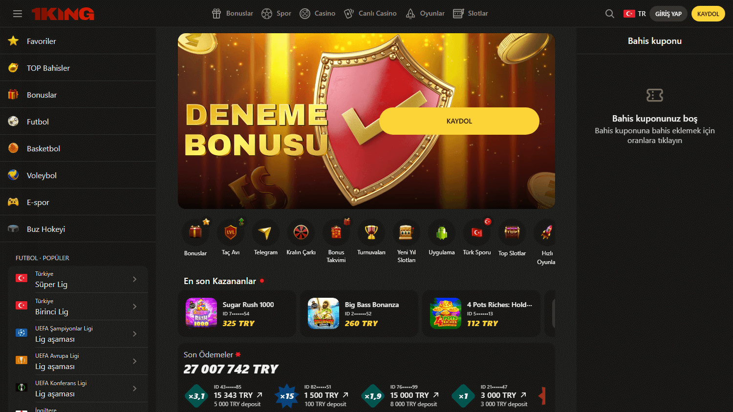1king_casino_homepage_desktop