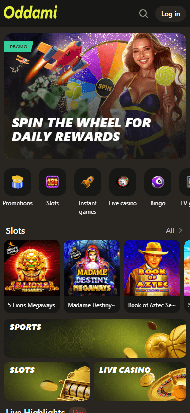 oddami_casino_homepage_mobile