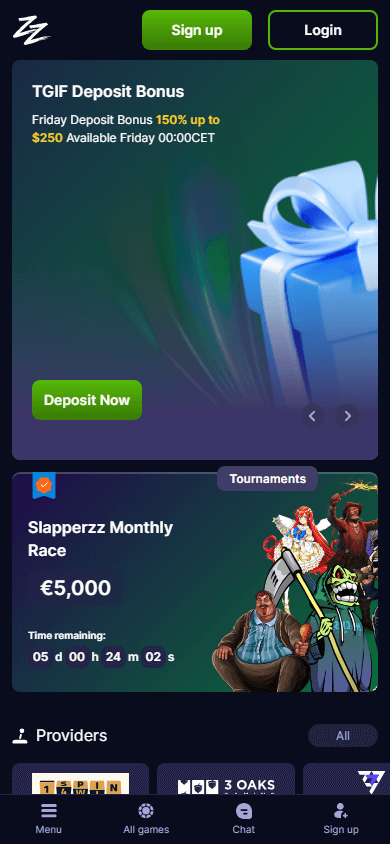 slapperzz_casino_homepage_mobile