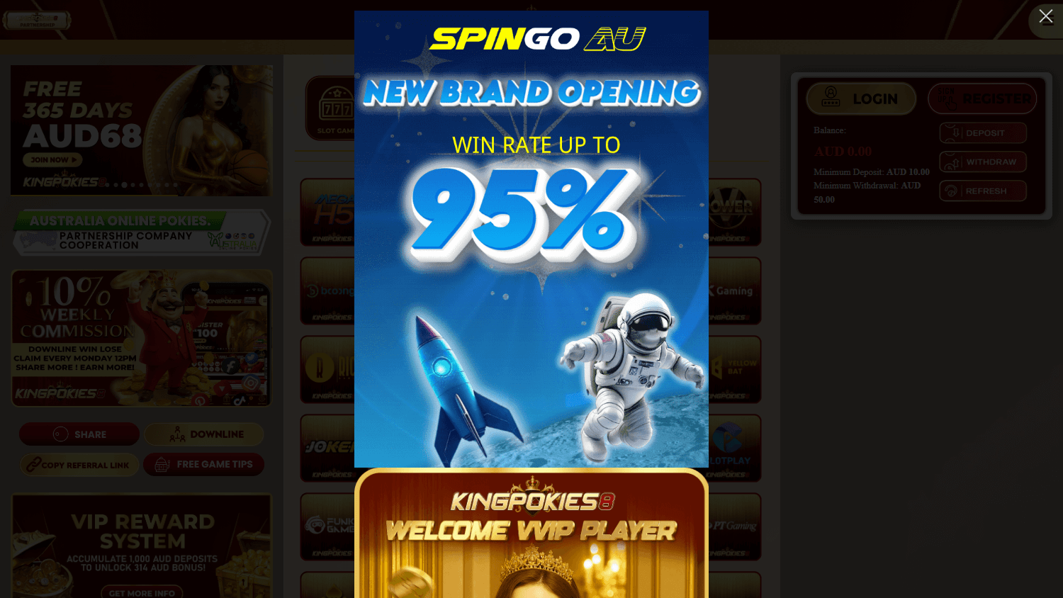 kingpokies8_casino_homepage_desktop