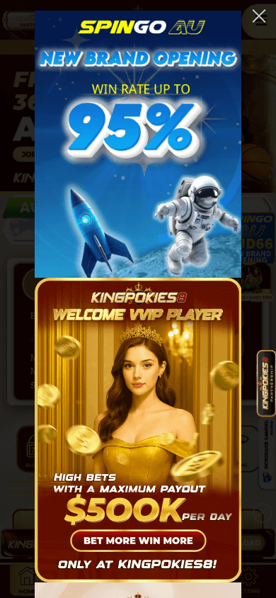 kingpokies8_casino_homepage_mobile