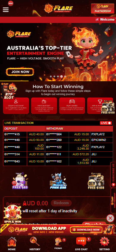 flareau_casino_homepage_mobile