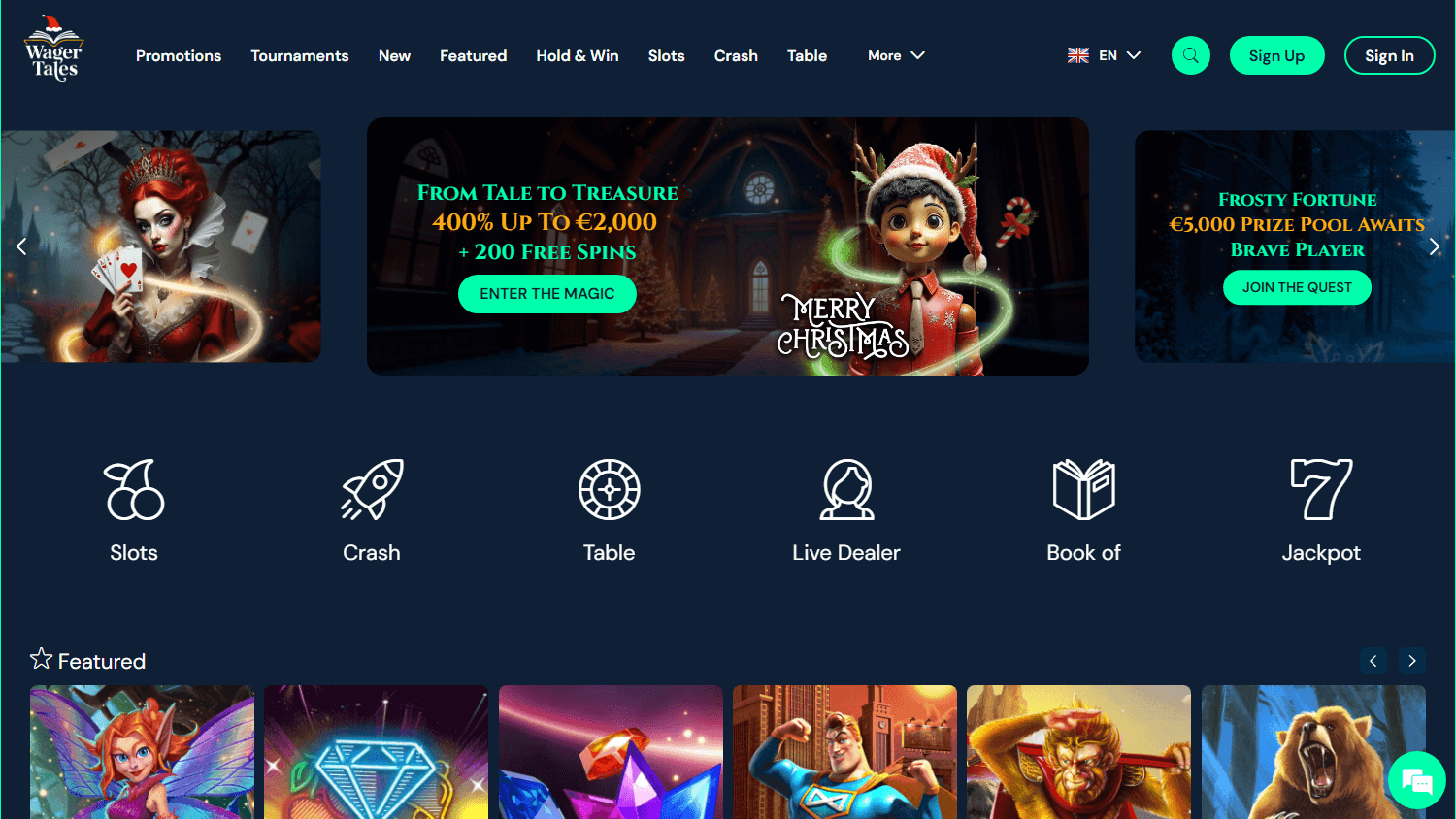 wager_tales_casino_homepage_desktop