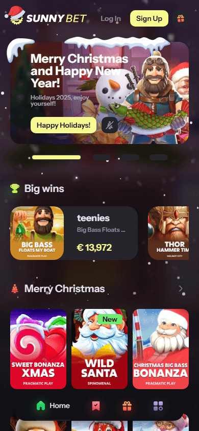 sunnybet_casino_homepage_mobile