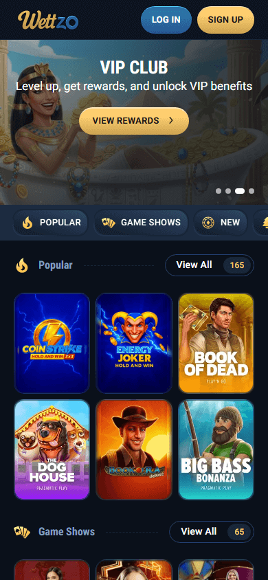 wettzo_casino_homepage_mobile