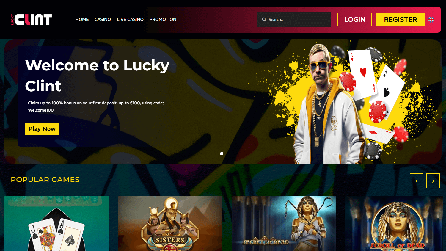 luckyclint_casino_homepage_desktop