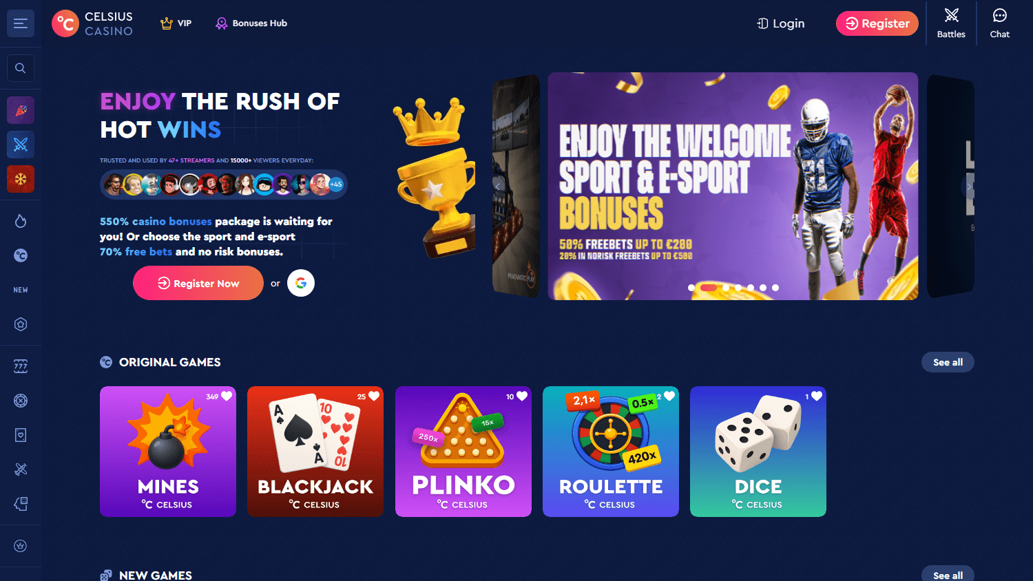 celsius_casino_homepage_desktop