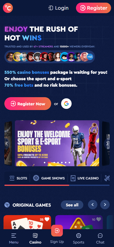 celsius_casino_homepage_mobile