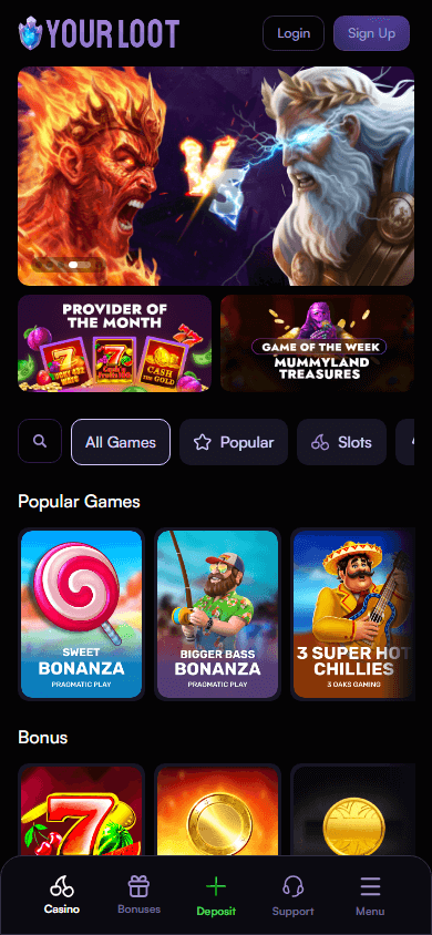 yourloot.io_casino_homepage_mobile