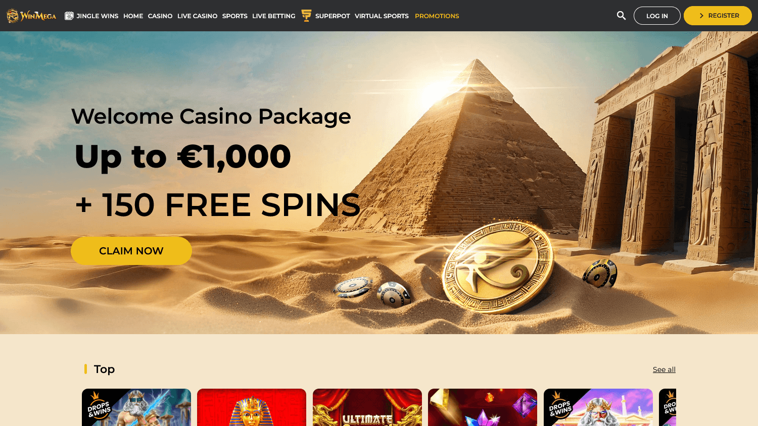 winmega_casino_homepage_desktop
