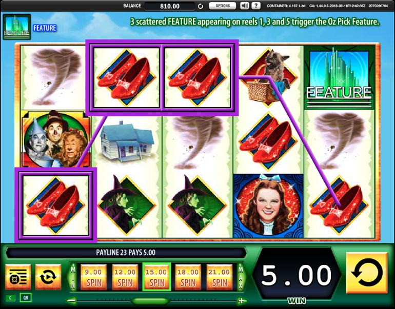Wizard of Oz slot win