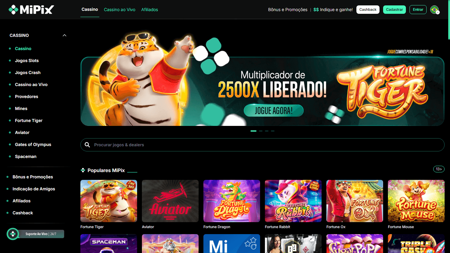 MiPix_Casino_homepage_desktop
