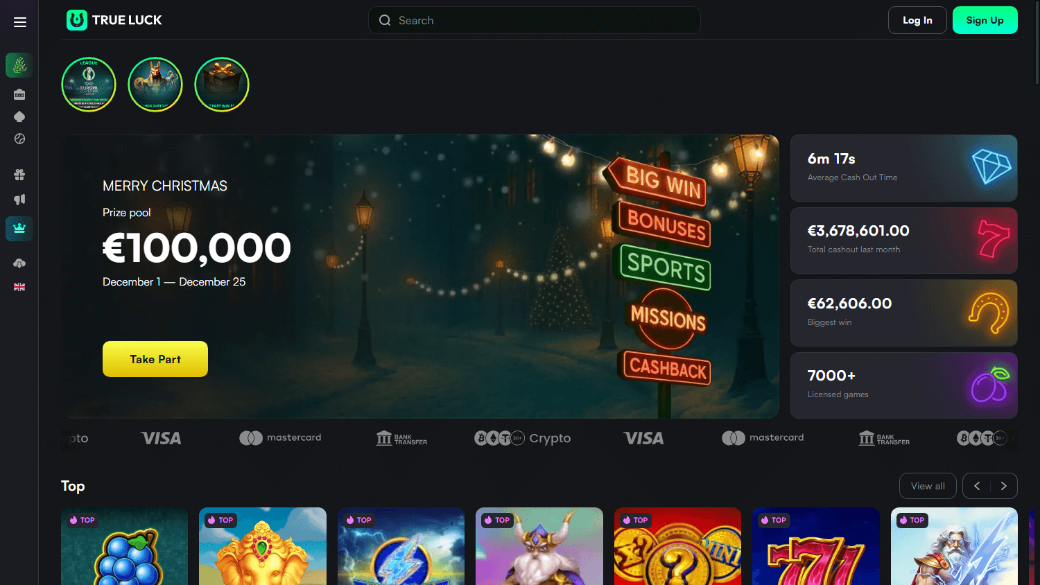 true luck casino games