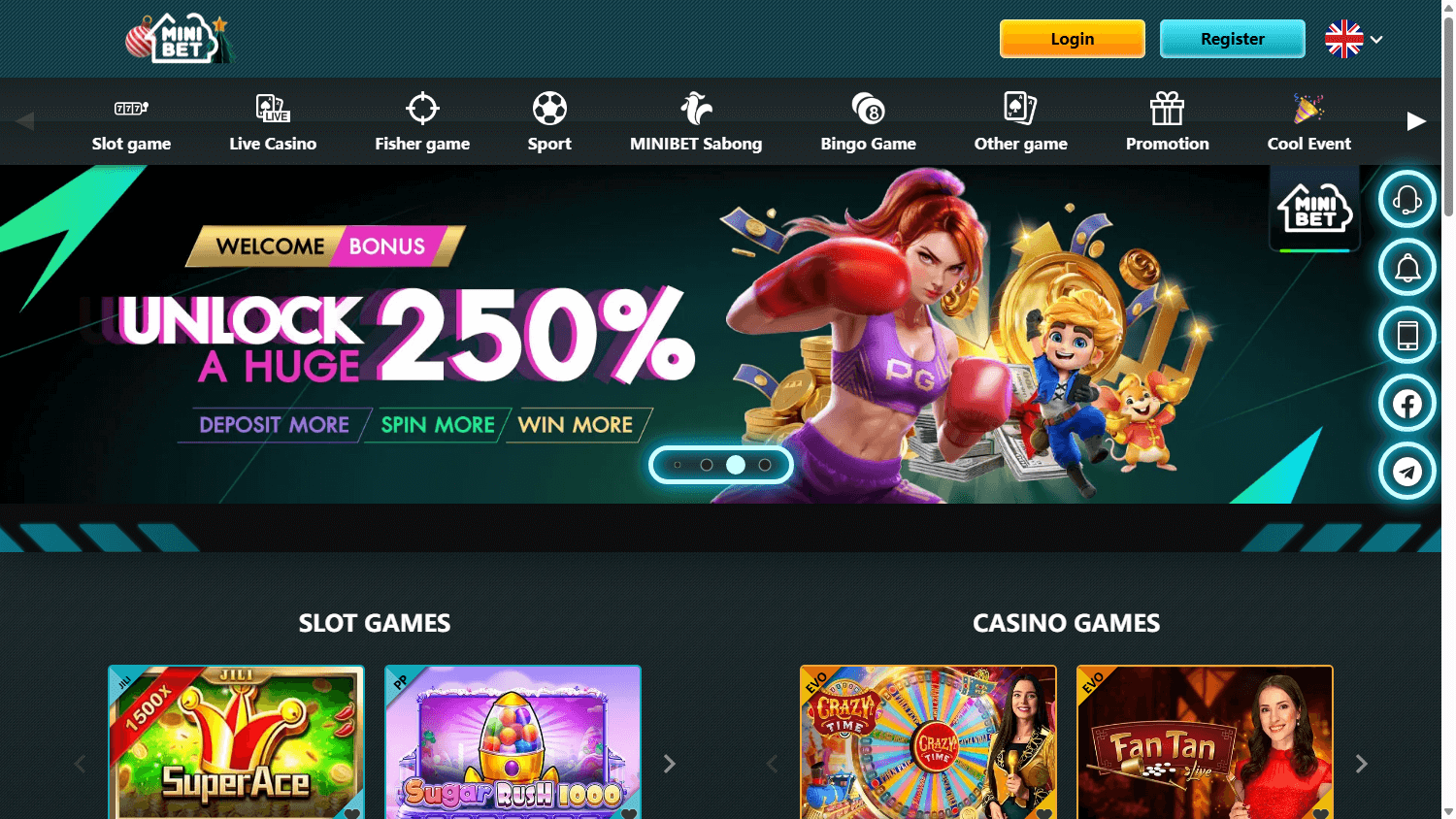 MINIBET_Casino_homepage_desktop