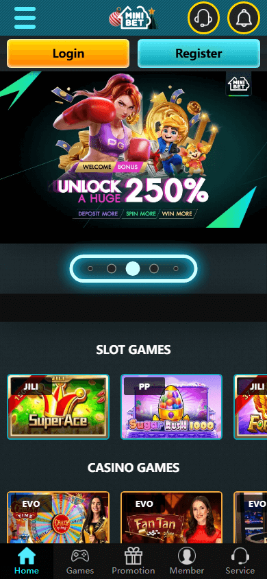 MINIBET_Casino_homepage_mobile