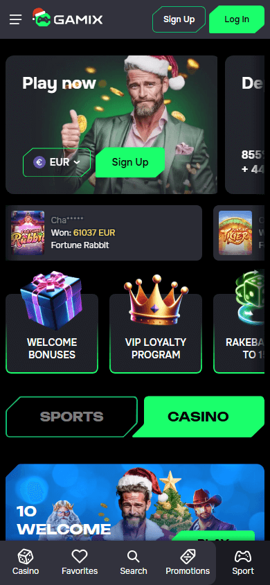 Gamix_Casino_homepage_mobile