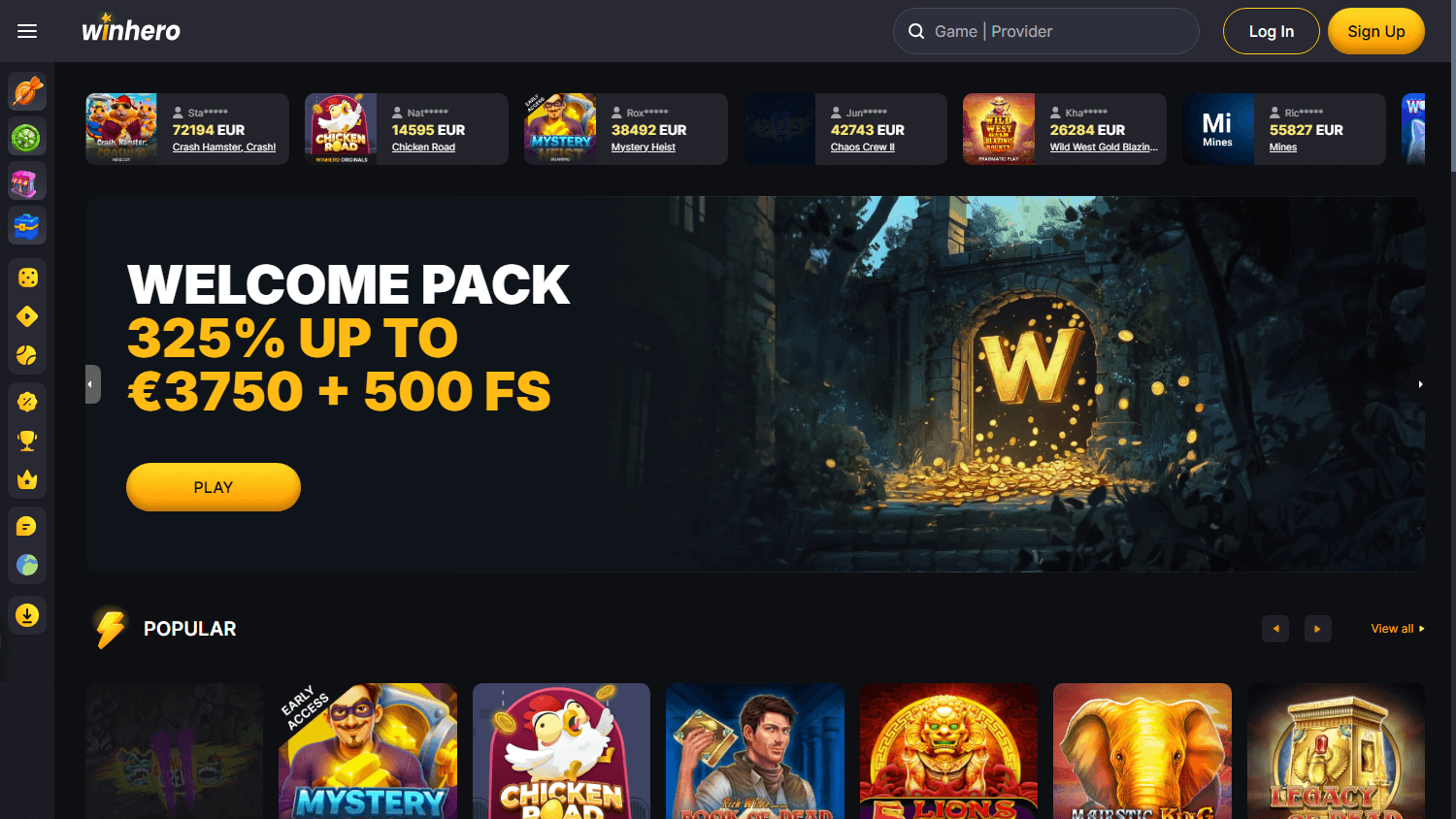 Winhero_Casino_homepage_desktop