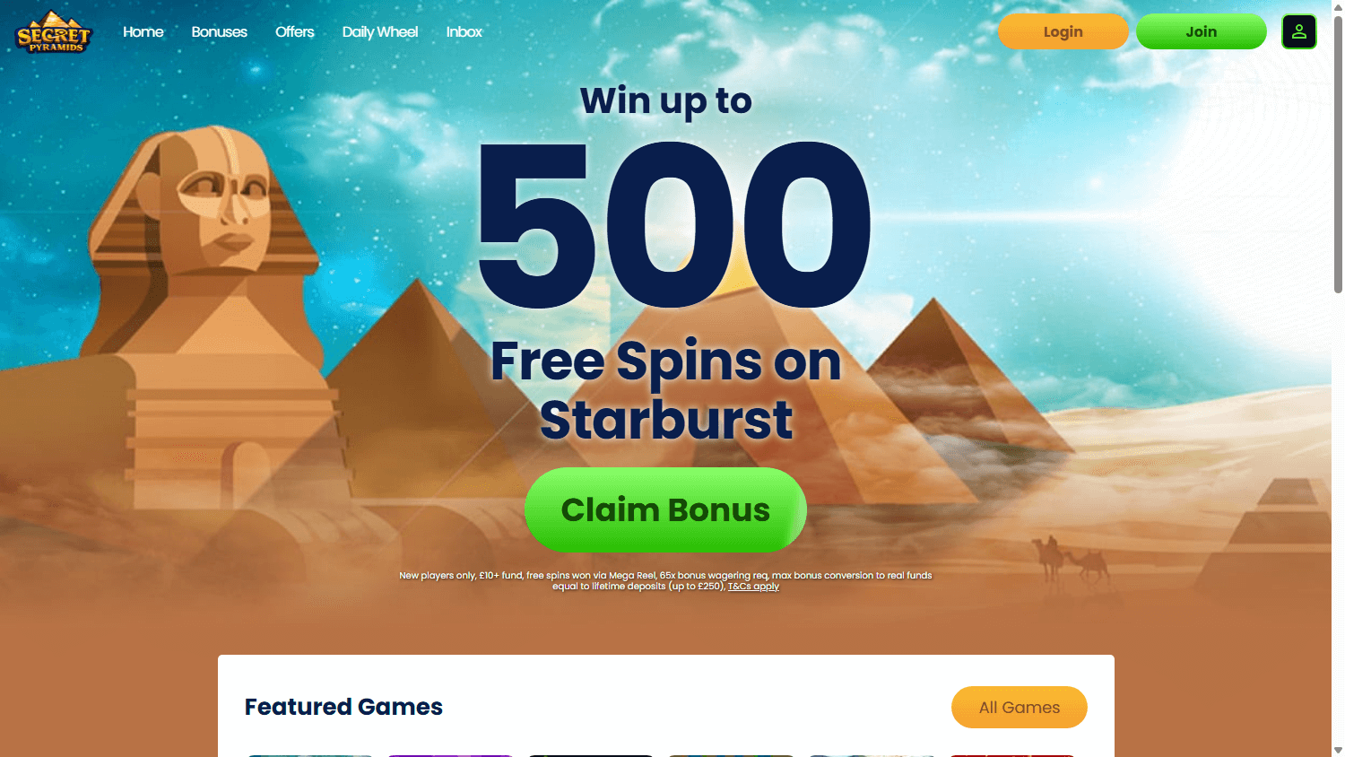 Secret_Pyramids_Casino_homepage_desktop