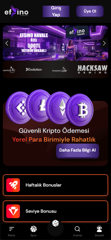 Efsino_Casino_homepage_mobile